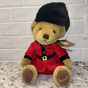 Harrods Knightsbridge Plush Guardsmen Teddy Bear Stuffed Animal England 10 Inch
